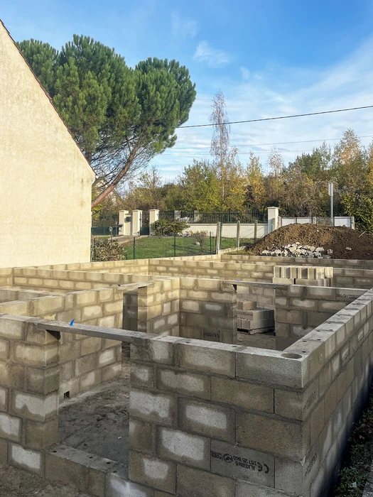 Chantier de construction résidentielle en cours